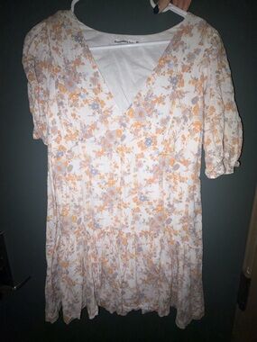 Abercrombie & Fitch Puff Sleeve Trapeze Mini Dress